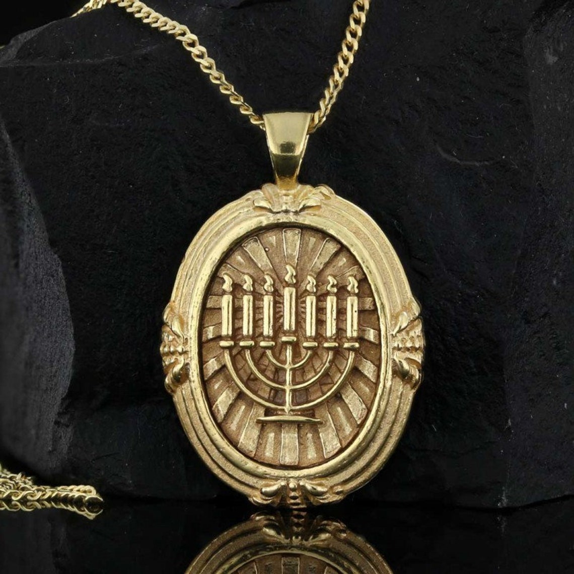 SILVER MENORAH PENDANT Hanukkah Menorah Necklace Sterling Etsy