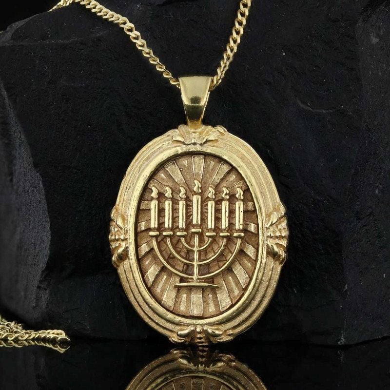 SILVER MENORAH PENDANT Hanukkah Menorah Necklace Sterling Etsy