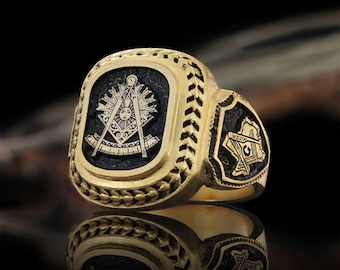 Past Master Masonic Ring, Customized Masonic Ring, Sterling Silver Masonic Ring, , Personalized Mason Ring, Sterling Silver Freemasons
