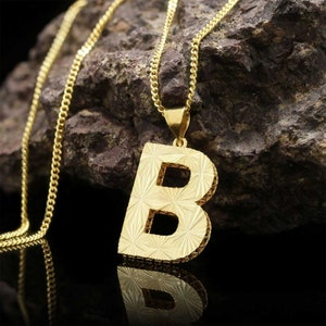 Collar tipo alfabeto de plata, colgante de letra B de plata esterlina, colgante de letra de plata de diseño personalizado, collar de letras de plata alfabeto en negrita,