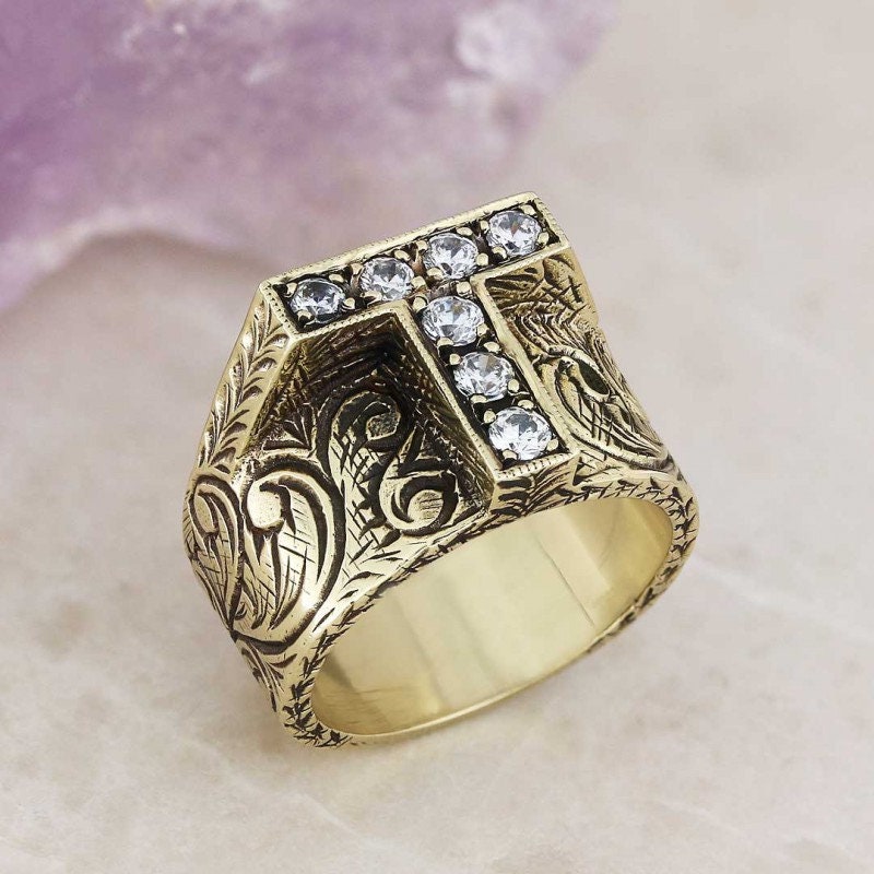 925 Sterling Silver Letter Ring, Letter T Ring, A-Z Initial