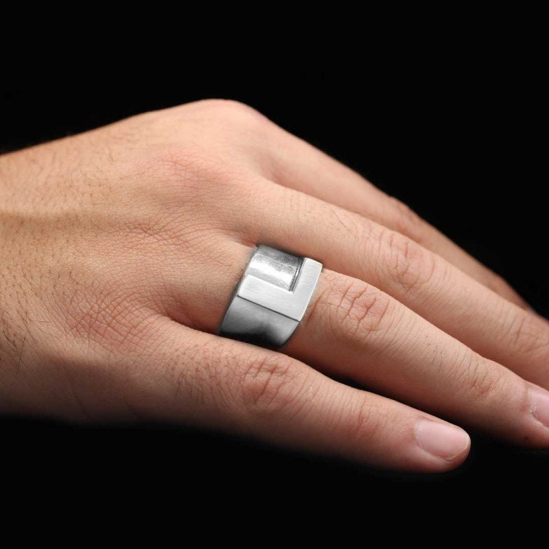 925 Sterling Silver Letter Ring, Letter L Ring, A-Z Initial