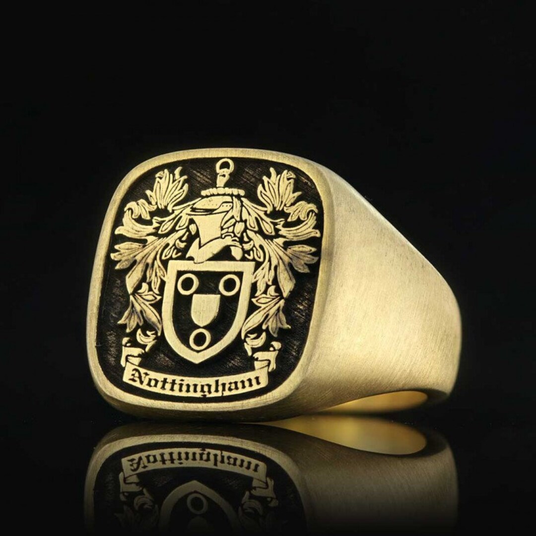 Sterling Silver Coat of Arms Ring, Family Crest Rings, Family Seal Rings, Family Crest