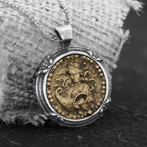 Srebrny wisiorek zodiakalny Panna - Naszyjnik z Panną - Prezent urodzinowy zodiakalny Panna - Srebrny wisiorek z Panną - Medalion z horoskopem Panny