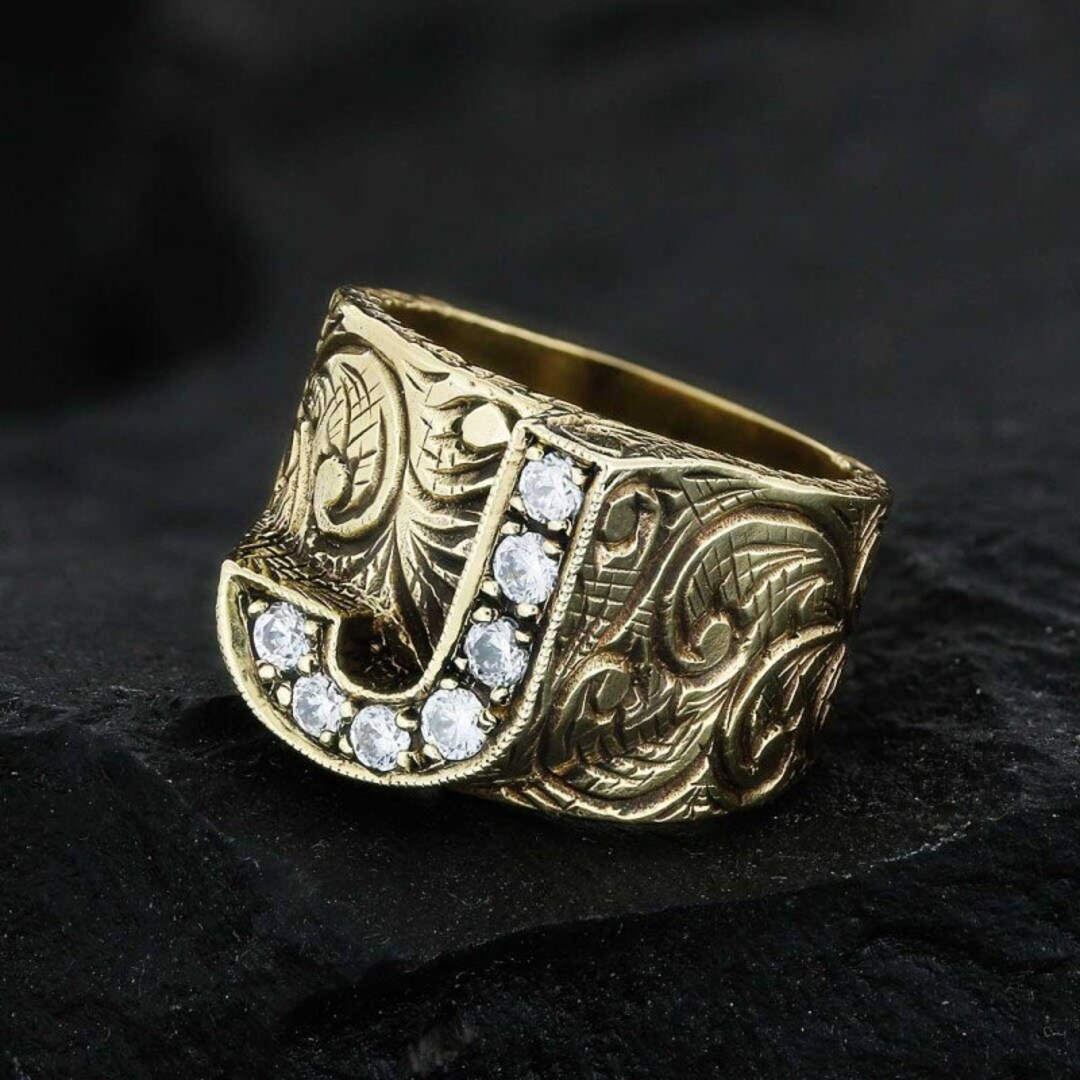 アクセサリー THE LETTERING Alphabet Ring C - Silver 925 Sterling Silver Letter Ring, Letter C Ring, A-Z Initial