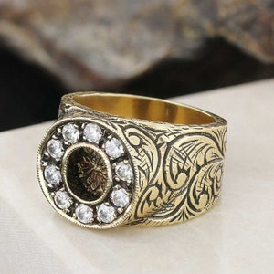 Anillo de letras O de plata, Anillo del alfabeto O, Anillo inicial de la A a la Z, Anillo de tipo alfabeto de plata, Anillo de letras de plata Alfabeto en negrita Anillo celta
