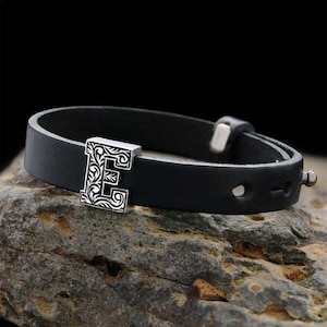 Pulsera Letra E, Pulsera Monograma E Letra, Pulsera Inicial E Cuero, Pulsera de Carta Hecha a Mano de Diseño Especial, Regalo de San Valentín,