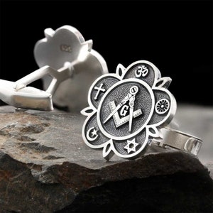Gemelos de albañil con diseño especial de Plata de Ley 925, gemelos de albañil con logotipo personalizado,
