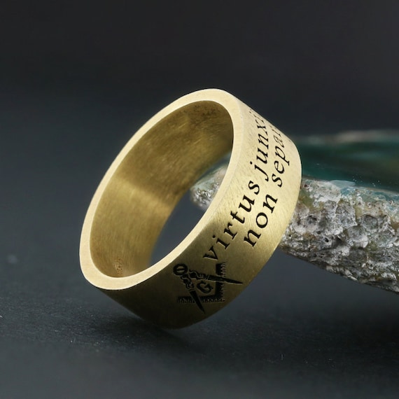 Virtus Junxit Mors Separabit Ring Masonic Silver Ring Masonic