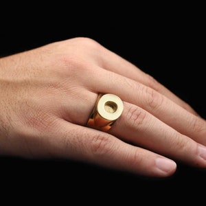 925 Anillo de letras de plata esterlina, Anillo de letras O, Anillo inicial de la A a la Z, Anillo de tipo de alfabeto de plata, Anillo de letras de plata Alfabeto en negrita, Anillo del alfabeto