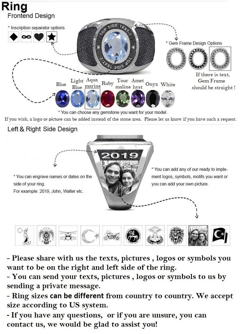 925 Sterling Silver Signet Ring, Logo Ring, Police Gift, Gift for Men ...