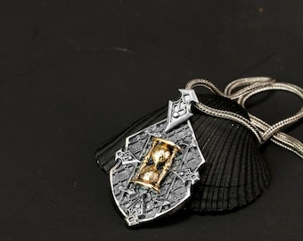 Silver hourglass necklace, hourglass, hourglass pendant, hour glass, hour glass necklace, sandglass necklace, sand watch  silver necklace,