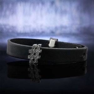 Pulsera Pound Key, Pulsera de Monograma Carta, # Pulsera de cuero de signo, , Pulsera de carta hecha a mano de diseño especial, Regalo de San Valentín,