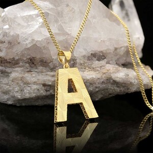 Colgante de letra de plata de diseño personalizado, collar de tipo alfabeto de plata, colgante de letra esterlina de plata A, collar de letras de plata alfabeto en negrita,