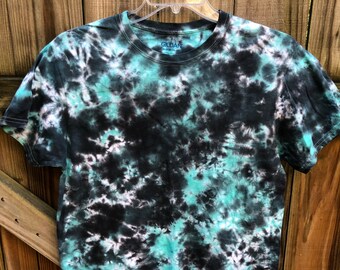 Tie Dye Scrunch Black and Turquoise
