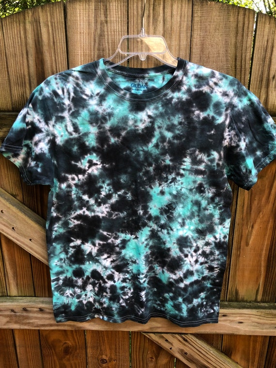 Tie dye scrunch black and turquoise