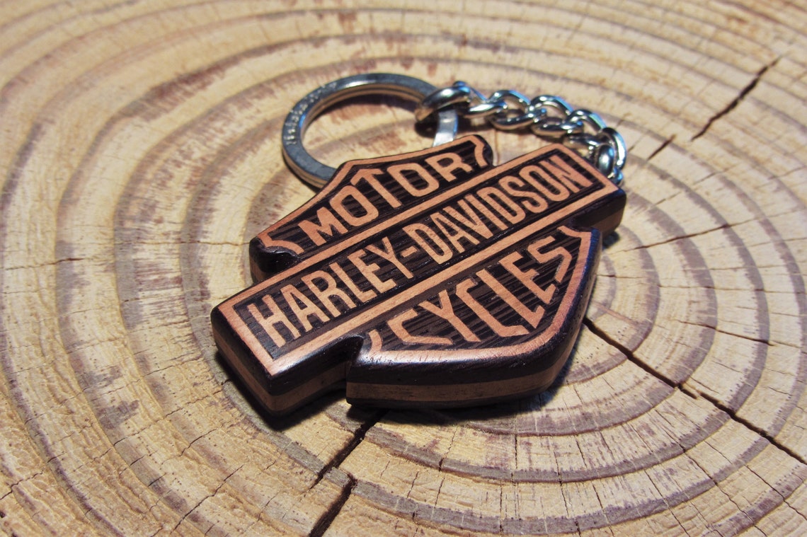 Portachiavi Moto Stile Harley | In Metallo E Vetro | Regalo Per Biker | Con Sacchetto In Cotone - Foto 5