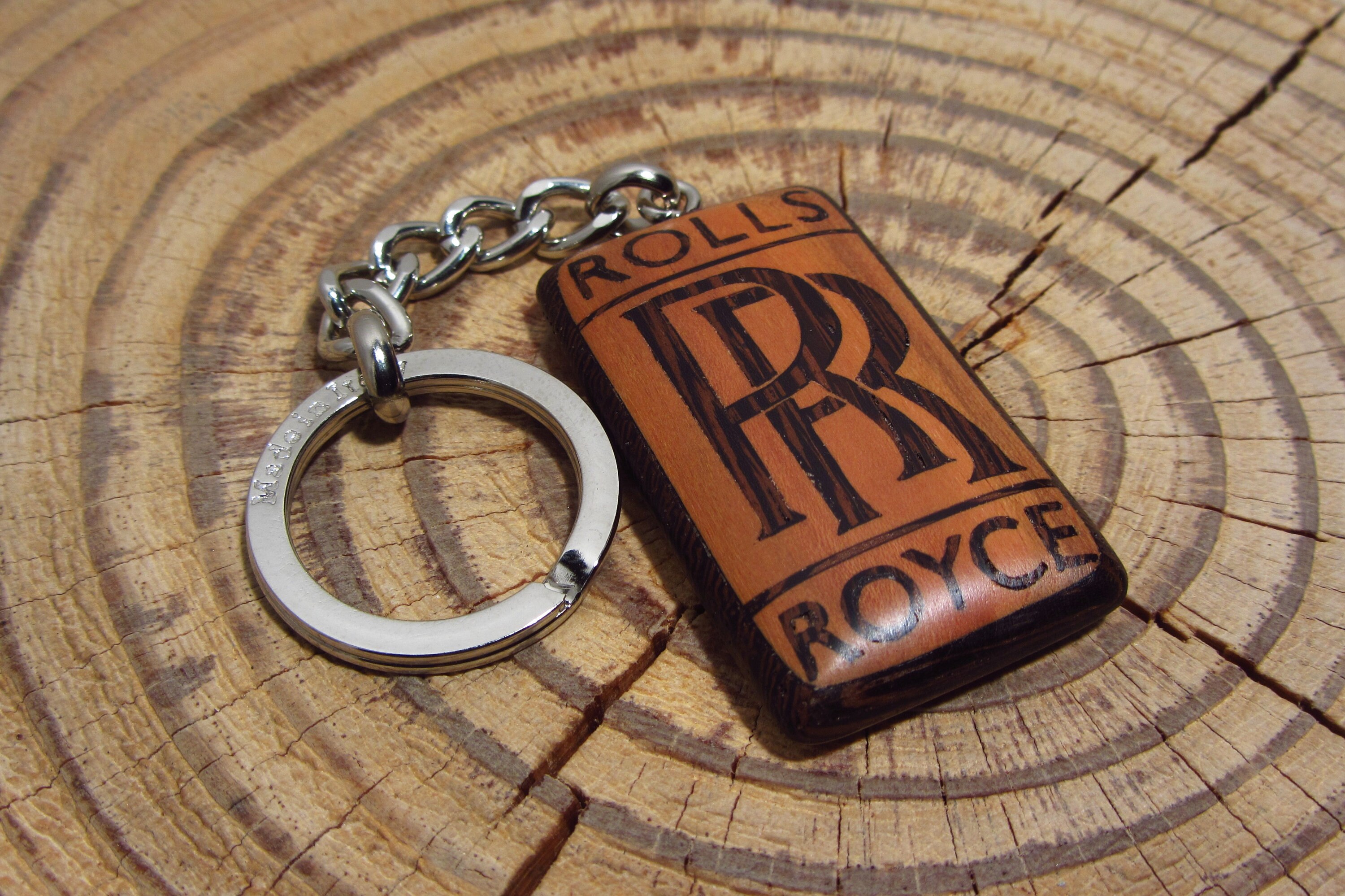 ROLLS ROYCE LOGO Wooden Keychain Etsy