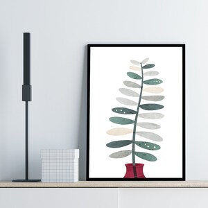 Scandinavian Flower Print, Mid Century Print, Mid Century Wall Art, Moden Art, Home Decor, Minimalist Art, Living Room Decor, Nordic Art