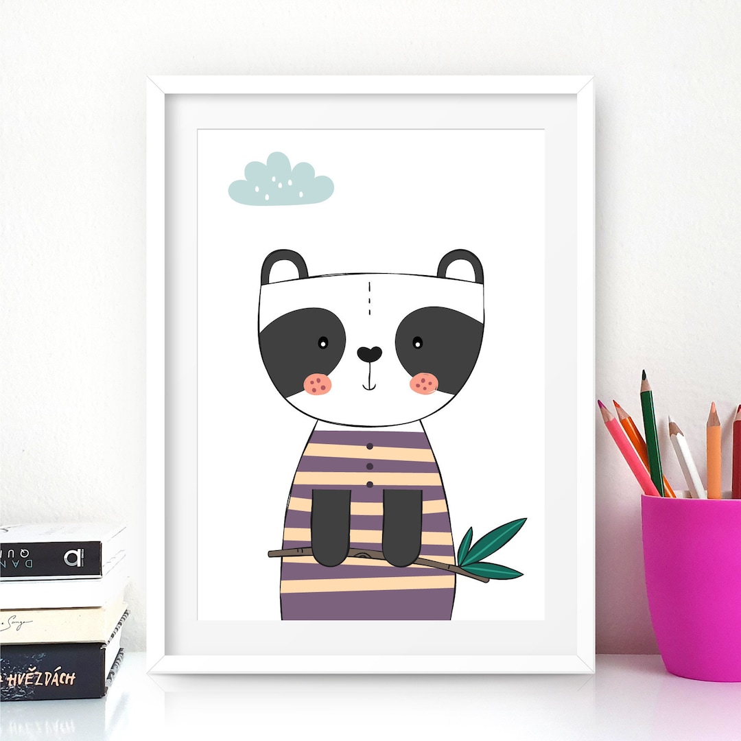 Panda Print, Baby Panda Bear Print, Girls and Boys Nursery Wall Art ...