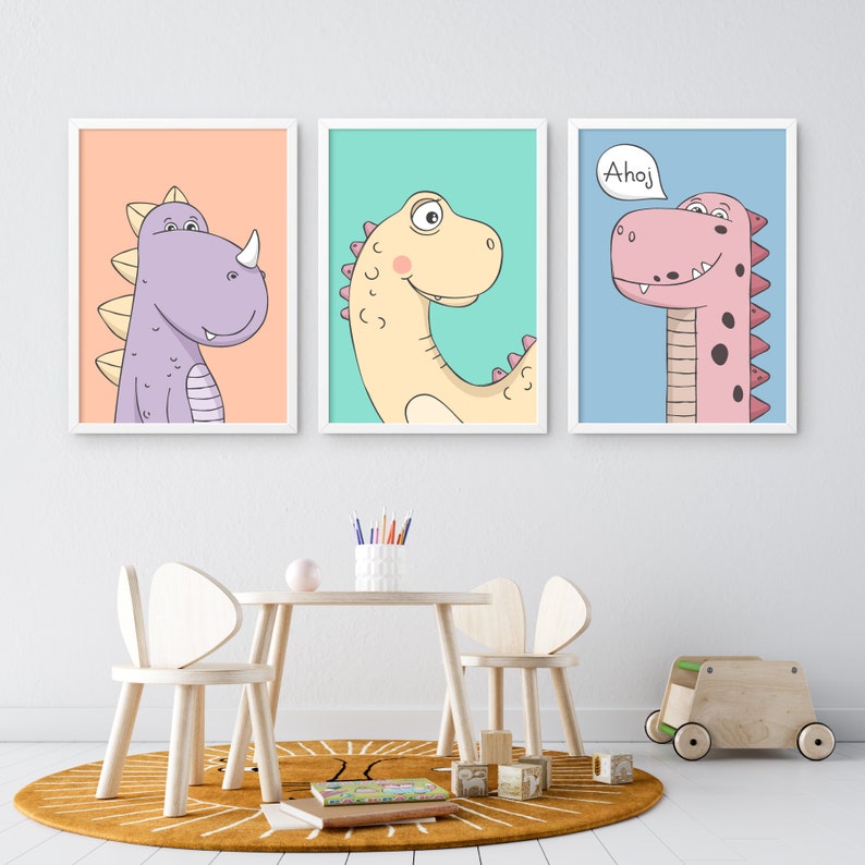 Dinosaur Nursery Print, Dinosaur Decor, Kids Room Decor, Kids Playroom ...