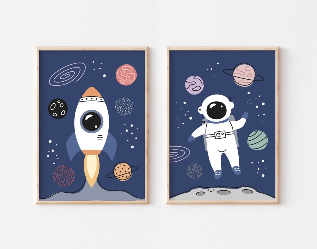 Astronaut Wall Art Space Theme Wall Decor Astronaut Poster Etsy