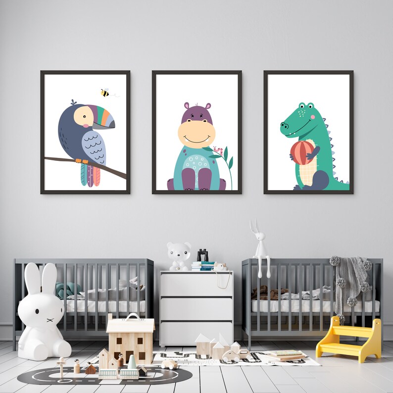 Cute Hippo Animal Nursery Print Hippopotamus Nursery Decor Etsy