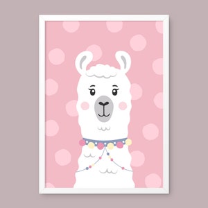 Llama Nursery Print, Llama Decor, Alpaca Art, Llama Baby Decor, Boho Llama Baby Picture, Girl Nursery Print, Wild Llama, Cute Prints, Kids