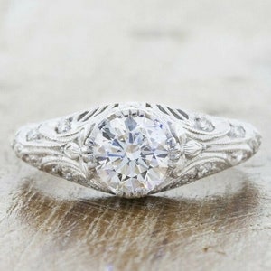 1930's European Cut Diamond Engagement Ring, Antique Edwardian Ring, Women's Estate Ring, Vintage Art Deco Ring,Vintage Inspire Wedding Ring