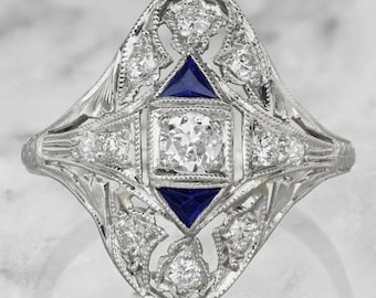 2.10Ct Round Old European Cut Diamond Ring, Edwardian Engagement Ring, Antique Vintage Retro Ring, Art Deco Inspired Ring, Retro Iconic Ring