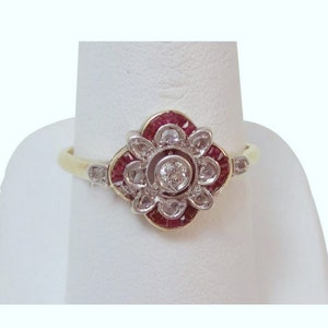 Art Deco Round Unique Collection Ring, Art Deco Anniversary Ring, Edwardian Engagement Ring, Floral Milgrain Art deco Ring, By Raga Jewelry
