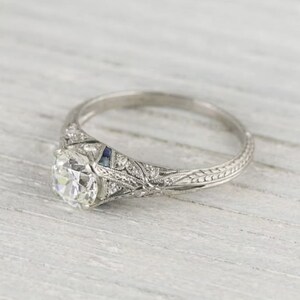 Vintage 1930s Edwardian Diamond Ring, Old European Diamond Ring, Art Deco Engagement Ring, Iconic Retro Vintage Ring, Handmade Ring For Her