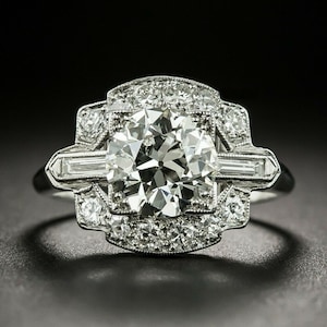 Vintage 1930&#39;s-1940&#39;s Round Cut Diamond Ring, Art Deco Unique Collection Ring, Vintage Old European Ring,Edwardian Miligrain Engagement Ring