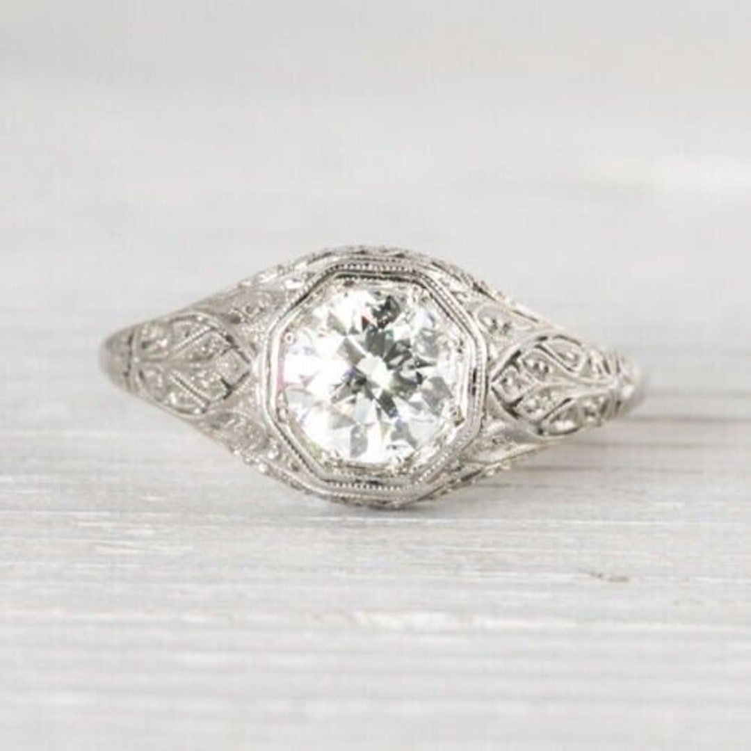 1930s Vintage Art Deco Ring, Antique Ring, Vintage Style Engagement — free download
