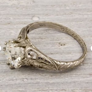 1930s Vintage Edwardian Diamond Ring, Old European Cut Diamond Ring, Art Deco Unique Collection Ring, Iconic Retro Vintage Engagement Ring