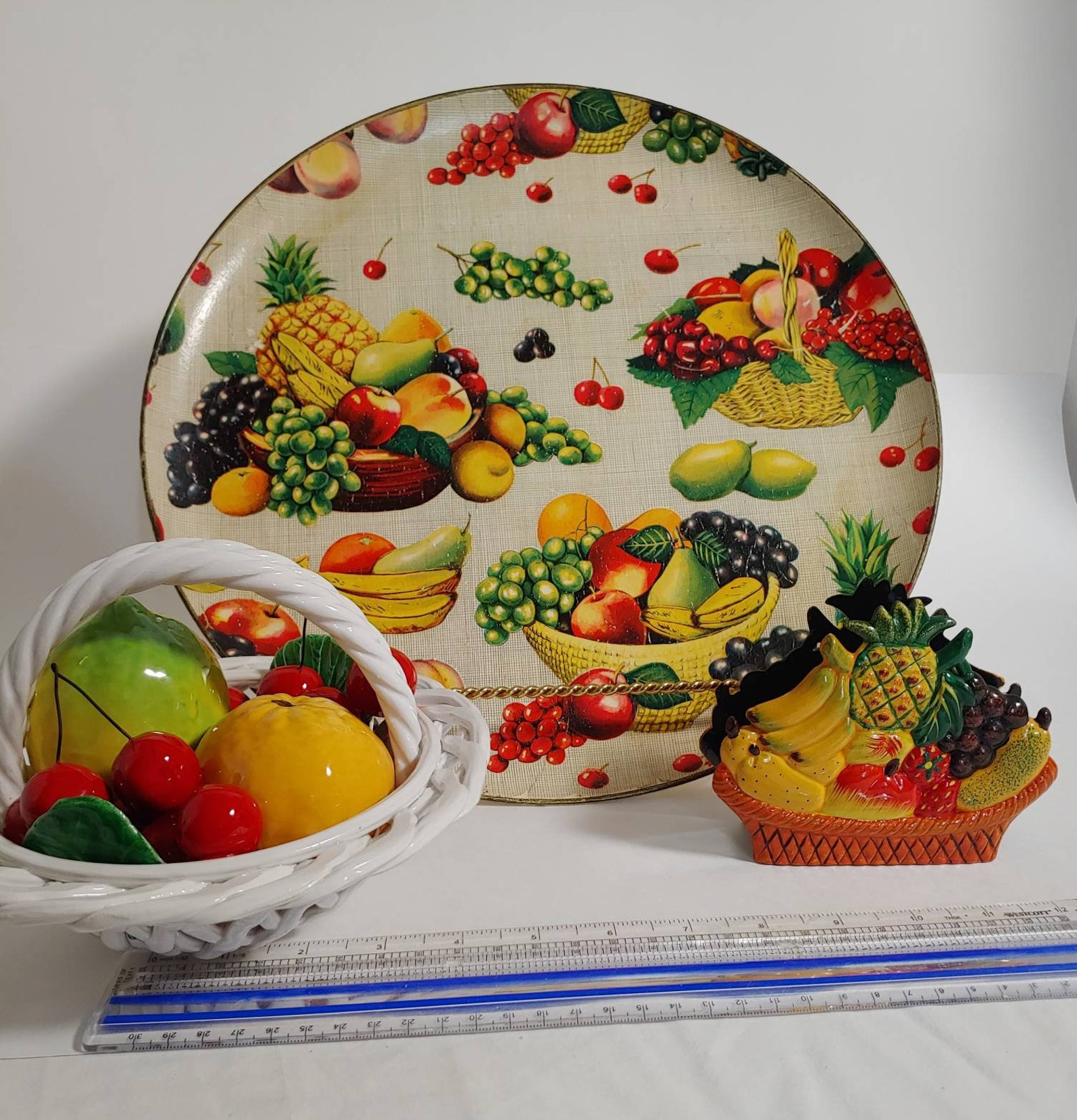 Fruit bowl tray 1960s vintage retro kitschy kitchen Etsy