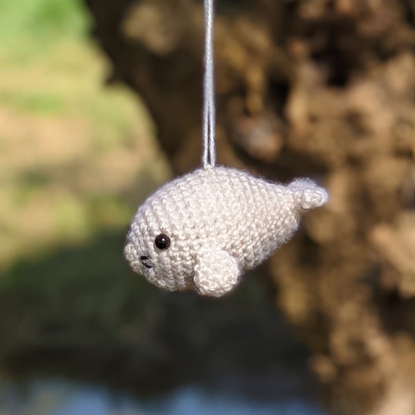 Bébé phoque, amigurumi, animal en crochet, porte-clés, suspension, décoration