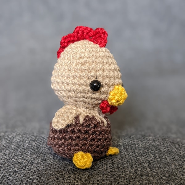 Coq, amigurumi, animal en crochet, porte-clés, suspension