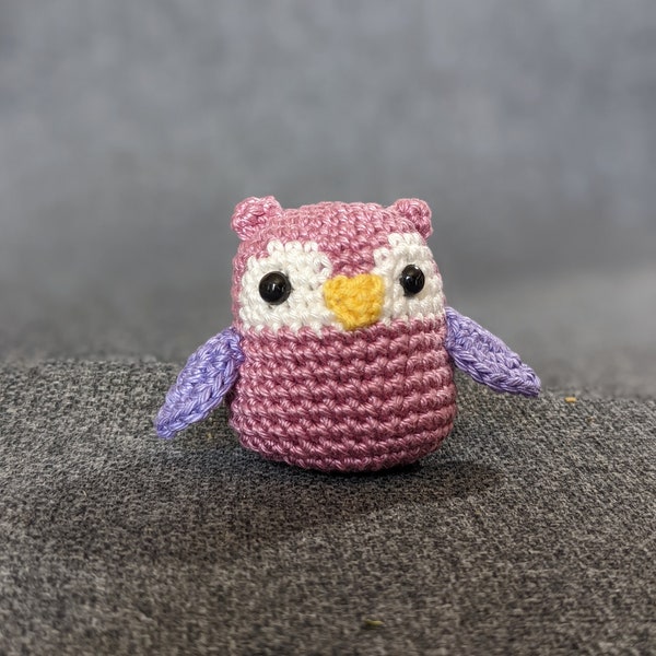 Chouette ou hibou, amigurumi animal en crochet, porte-clés, suspensions