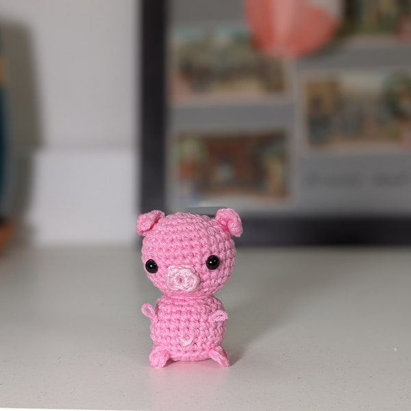 Cochon, amigurumi, animal en crochet, porte-clés, suspension, décoration