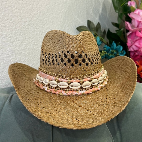 Coastal Cowgirl Hat -lilo Coral Hat - Etsy display picture 3