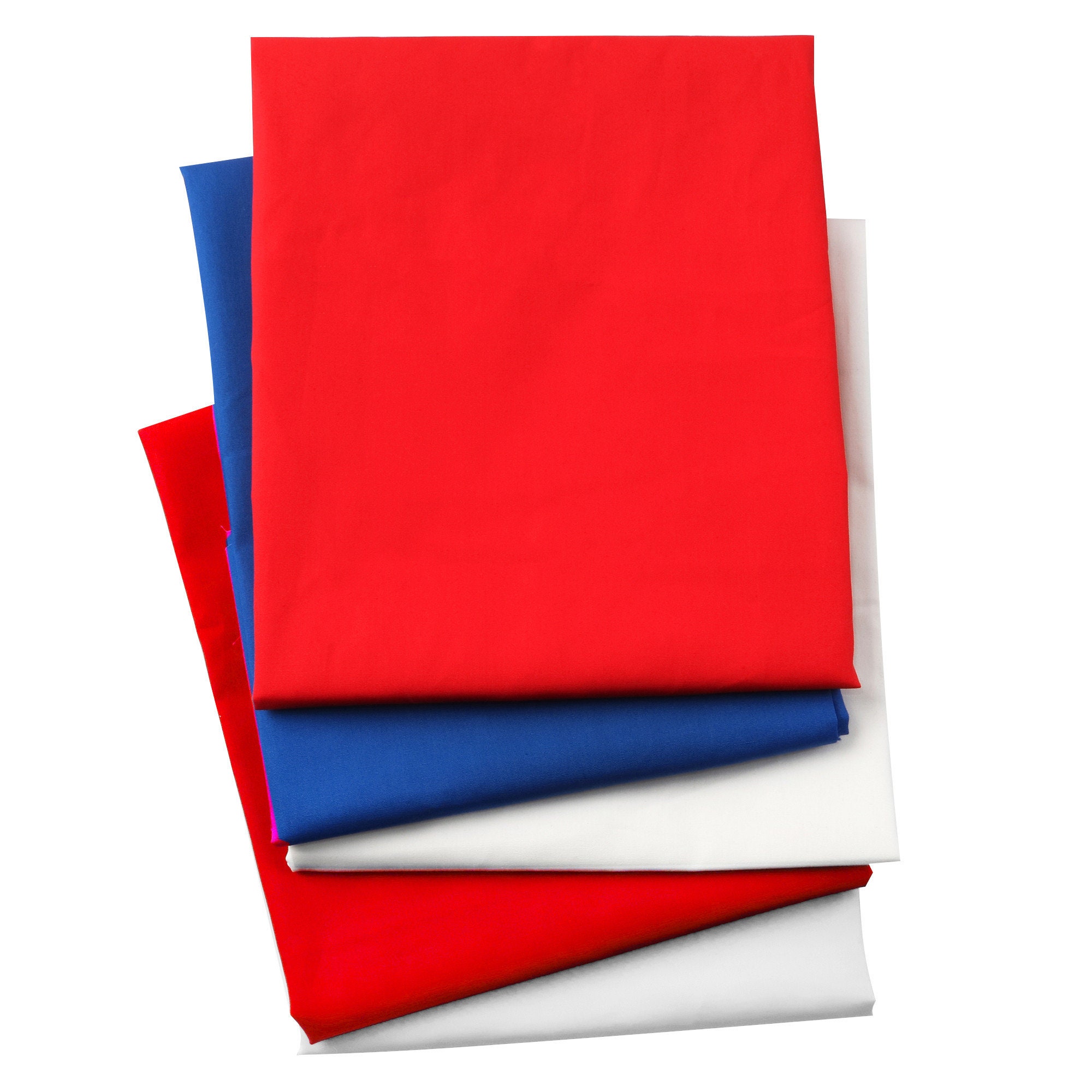 5pcs/set Solid Red Blue White 100 Cotton Fabric Etsy