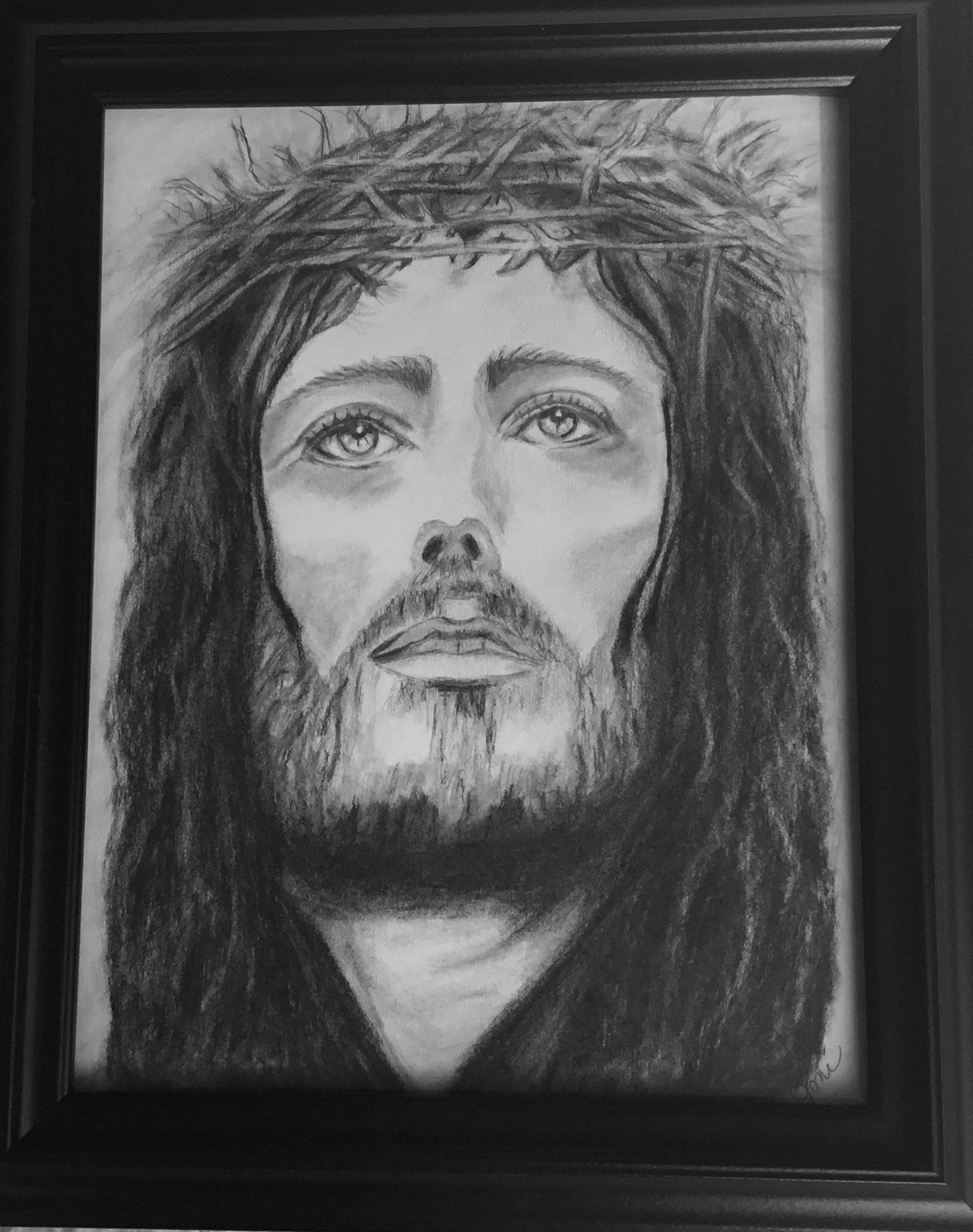 Jesus Christ graphite pencil drawing print/Jesus/religious | Etsy