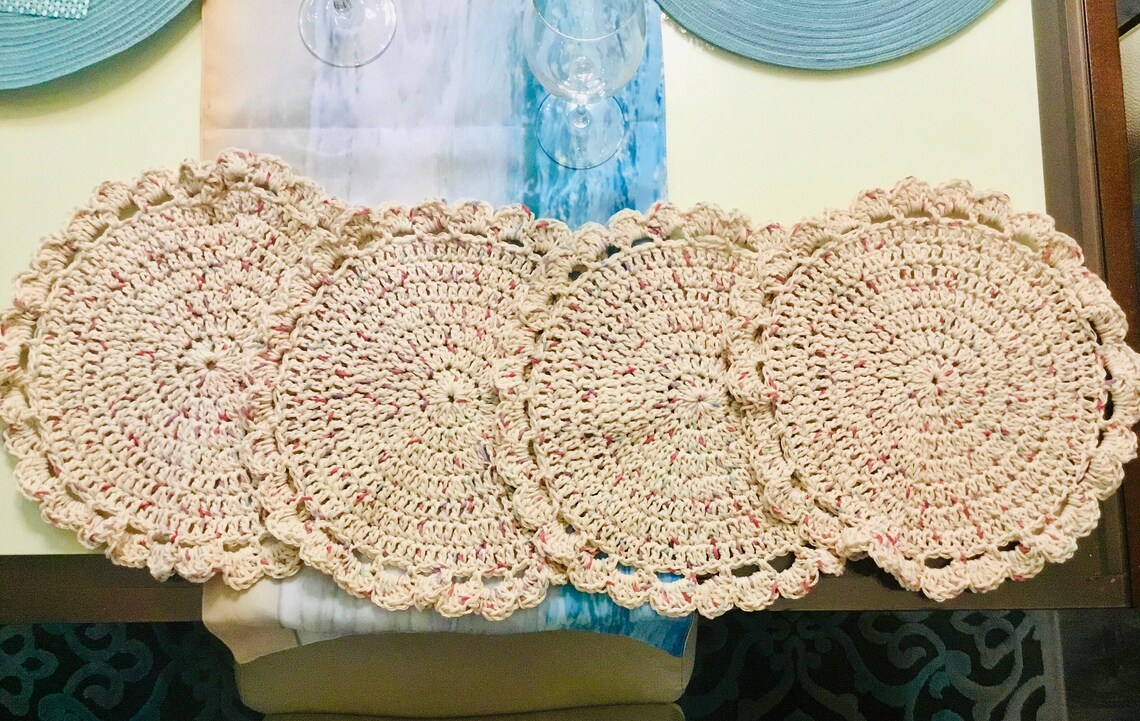 Handmade Crocheted Placemats/Placemats/Chargers/Table Etsy