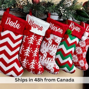 2023 Personalized Christmas Stocking, Holiday Stocking, Red and Green, Christmas Stockings, Custom stocking, Christmas Socks, Stocking