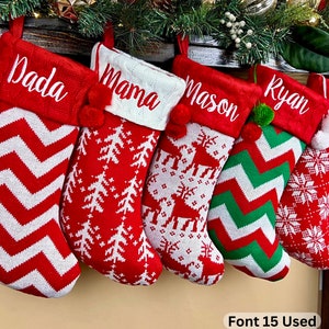 2023 Personalized Christmas Stocking, Holiday Stocking, Red and Green, Christmas Stockings, Custom stocking, Christmas Socks, Stocking