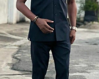 Authentisches afrikanisches Dashiki-Set, Passendes Hemd und Hose, Bräutigam Anzug