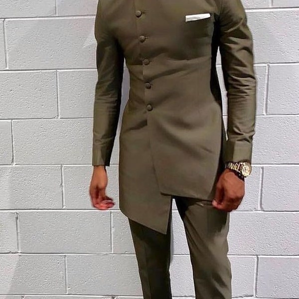 Men's wedding prom suit,african prom suit,groomsmen suit,formal wedding men bespoke suit,African men's wear,men's kaftan,Free DHL shipping