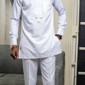 African Men Clothing | Kaftan African Men Shirt and Down White| Dashiki Mens Shirt| Family African Wear | African Men's Clothing| DHL