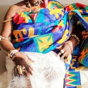 Kente stof 6 en 12 yards Echte Ghana handgeweven Kente stof en Kente Doek Afrikaanse stof Afrikaanse Bonwire Ghana Kente Traditionele